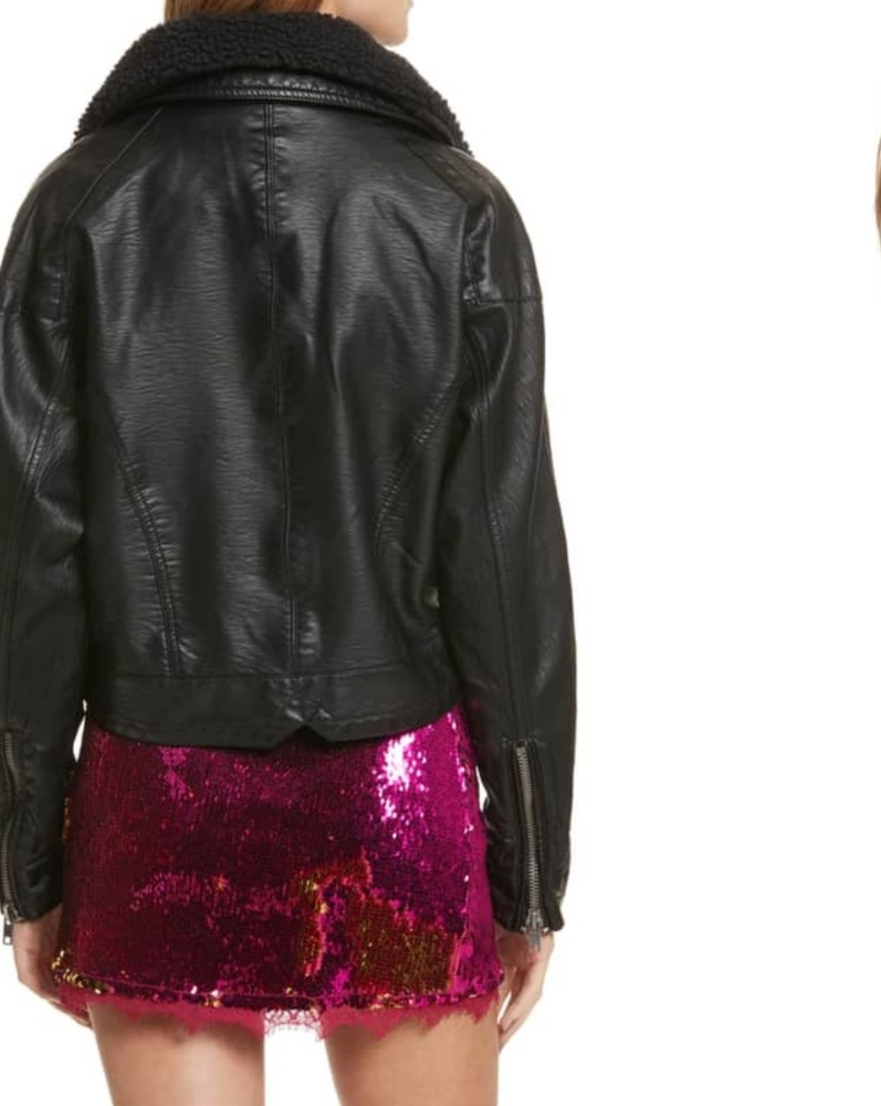 🆕 Free People Halen Vegan Leather Moto Jacket - Picture 7 of 10